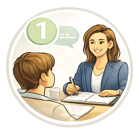 Erstgespräch mit der Institutsleiterin der Mathe-Nachhilfe in Alfter